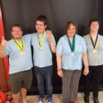 Members of Stevenage Dolphins Swimming club show off their medals.